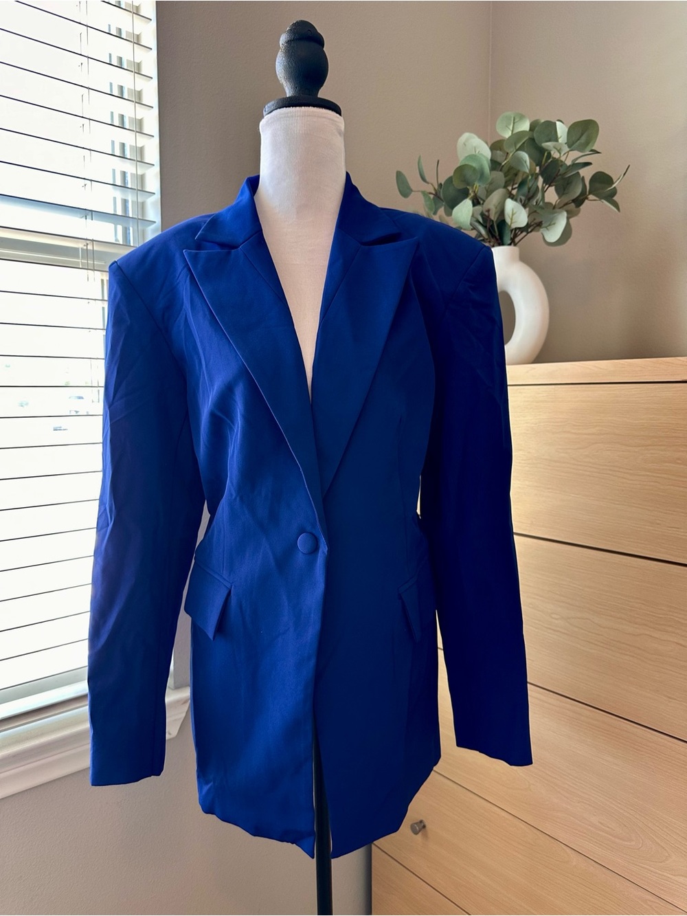 Showpo Women's Cobalt Blue Single-Button Oversized Blazer